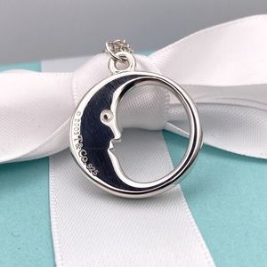 TIFFANY & Co Man In The Moon Double Chain Necklace Limited.925 Silver box NICE!
